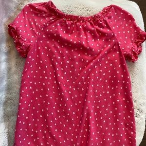 Carter's Kid Size 5 Pink with White Hearts Blouse